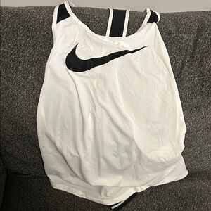 Nike White and Black Tank Top